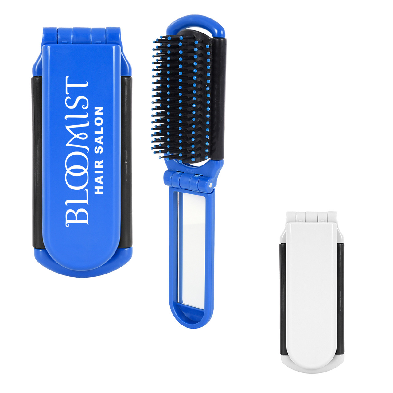 Custom Kwik-Fix Folding Brush With Mirror 7111