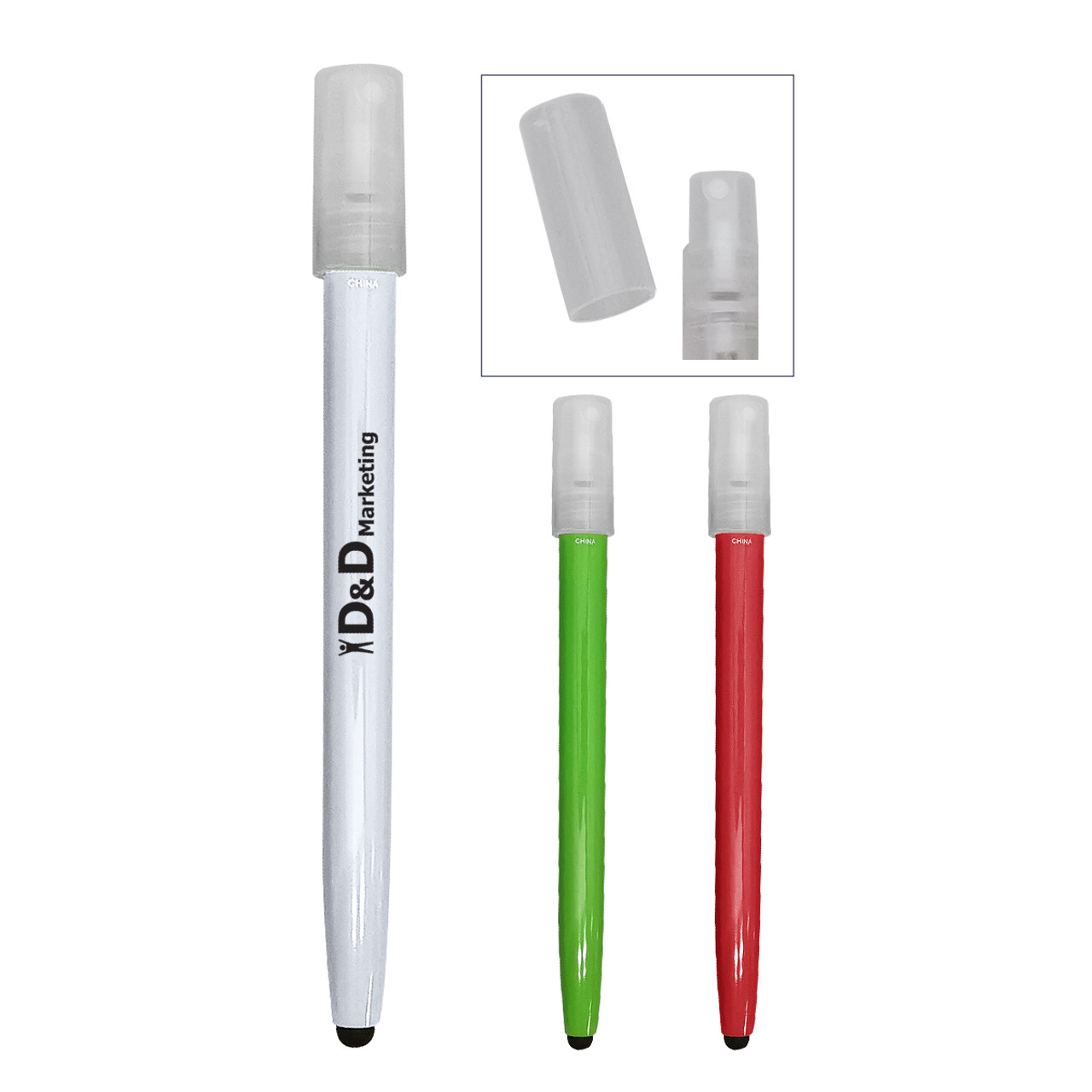 Custom .85 Oz. Hand Sanitizer Spray Bottle With Stylus 90003