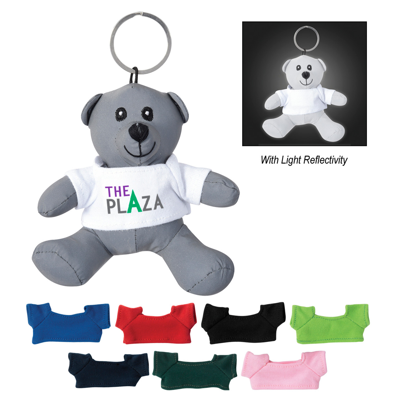 Custom Mini Reflective Bear Key Tag 1249