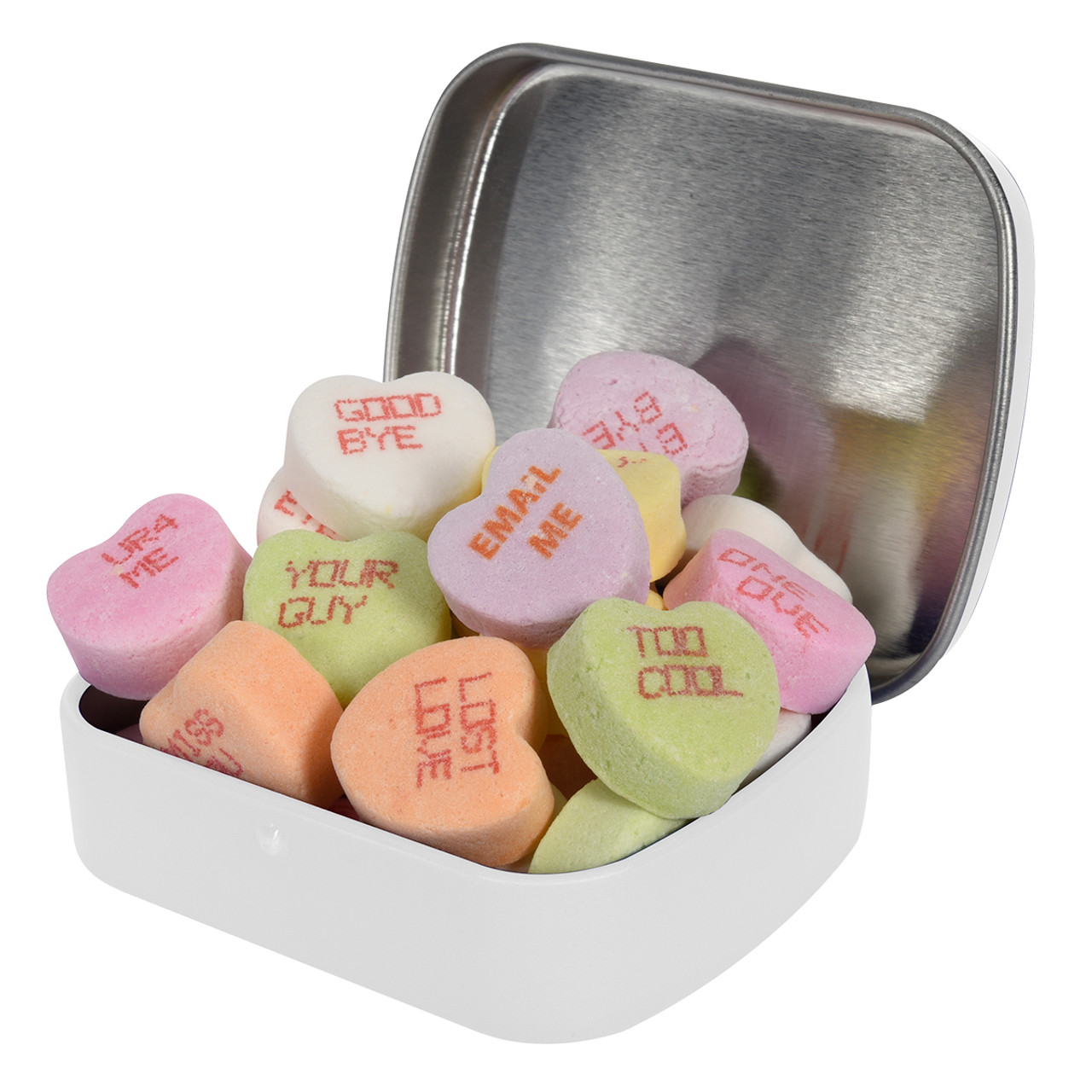 Custom Small Mint Tin with Conversation Hearts ST02-CHRTS