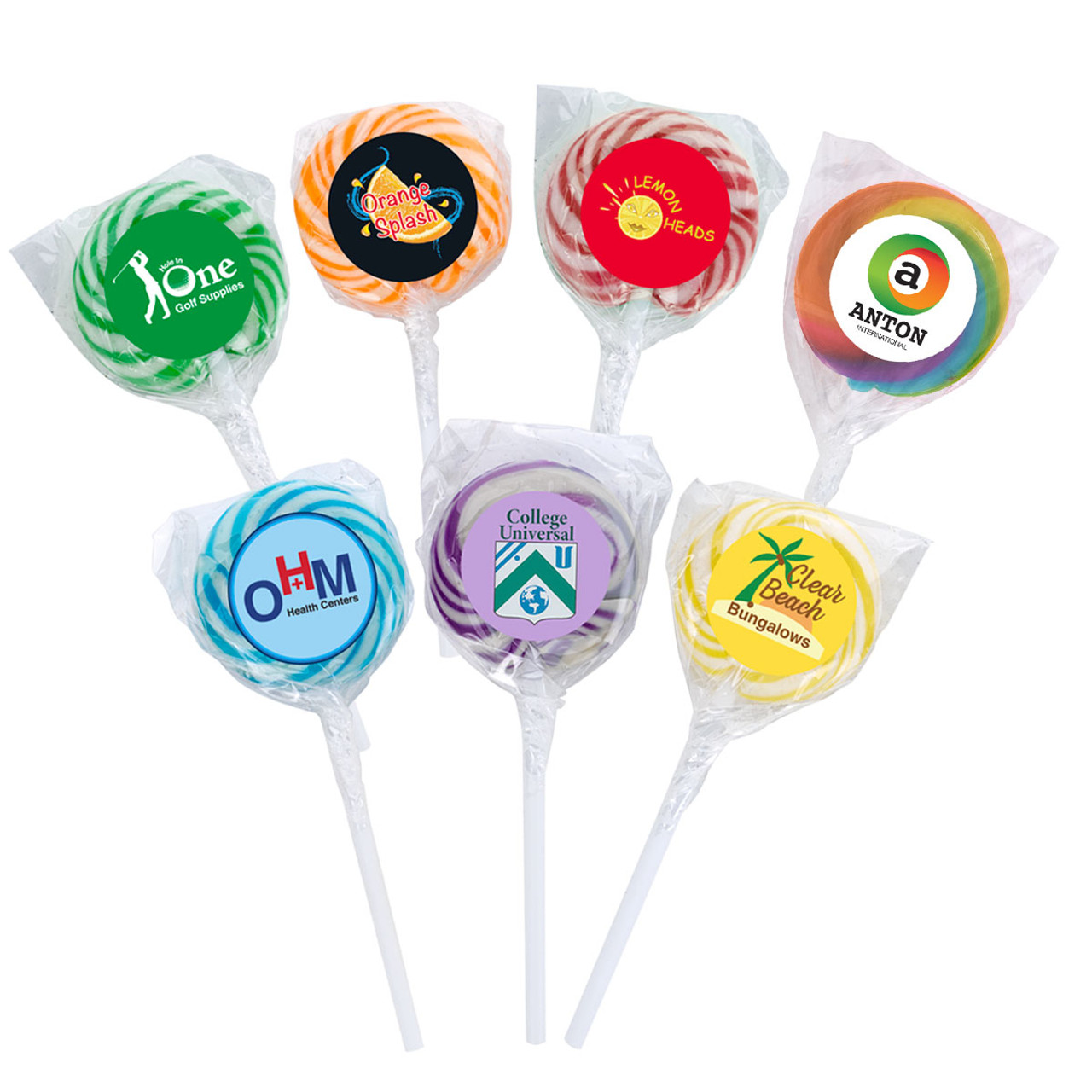 Custom Swirl Lollipop with Round Label SWIRLPOP1