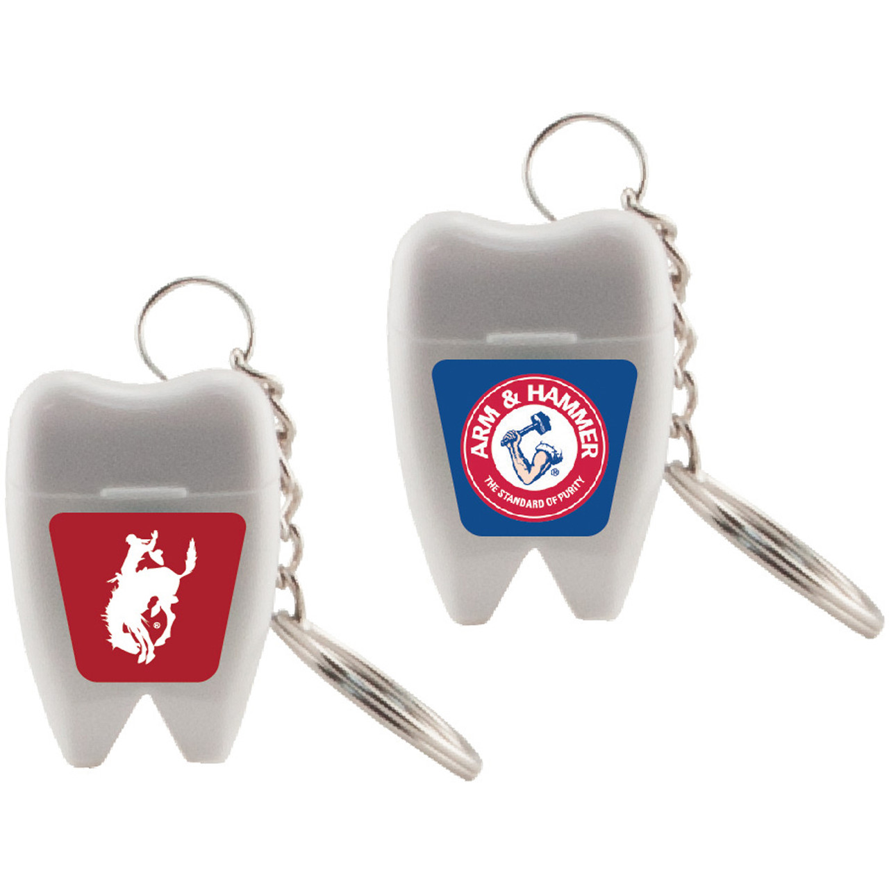 Custom Tooth Shaped Dental Floss Keychain TOOTHFLOSS CapsToYou