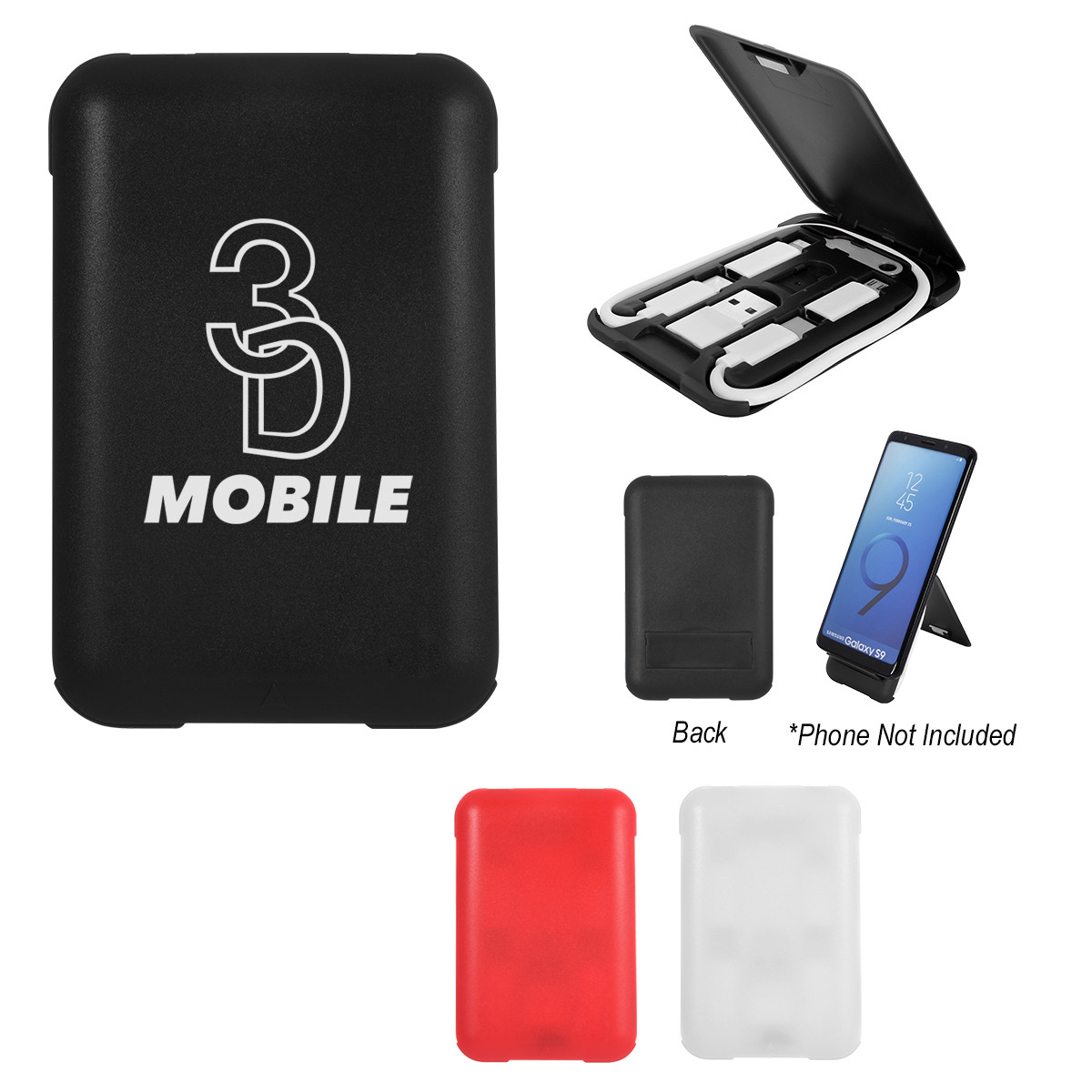 Custom 3-in-1 Charging Cable Set and Phone Stand 25120