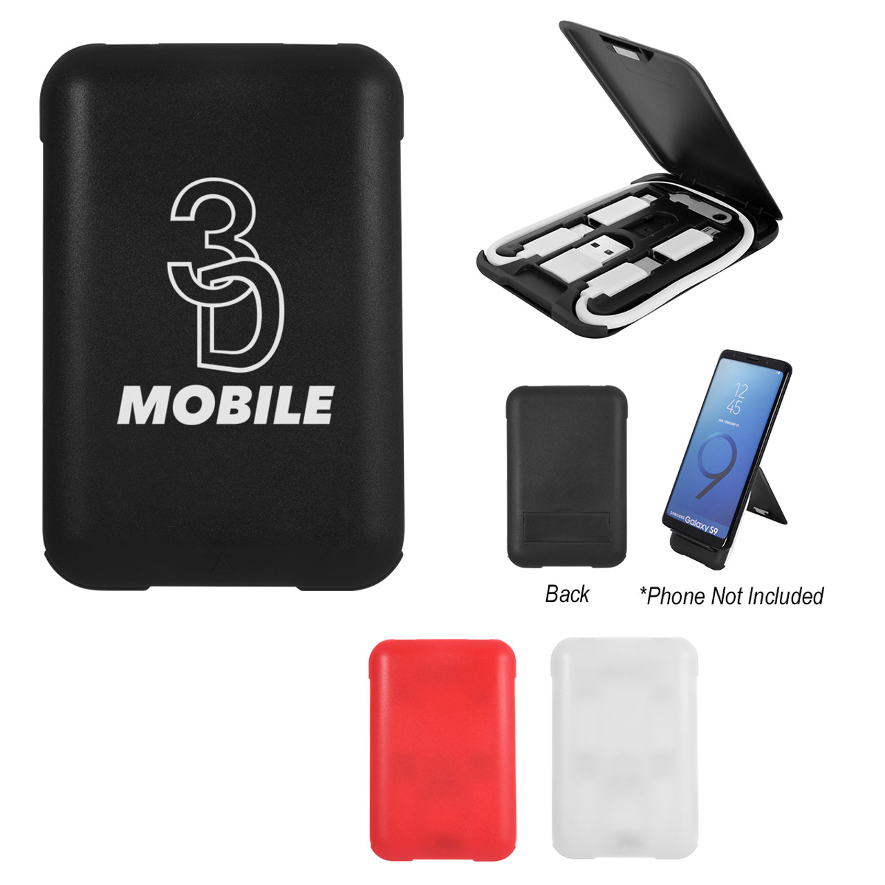 Custom 3-in-1 Charging Cable Set and Phone Stand 25120