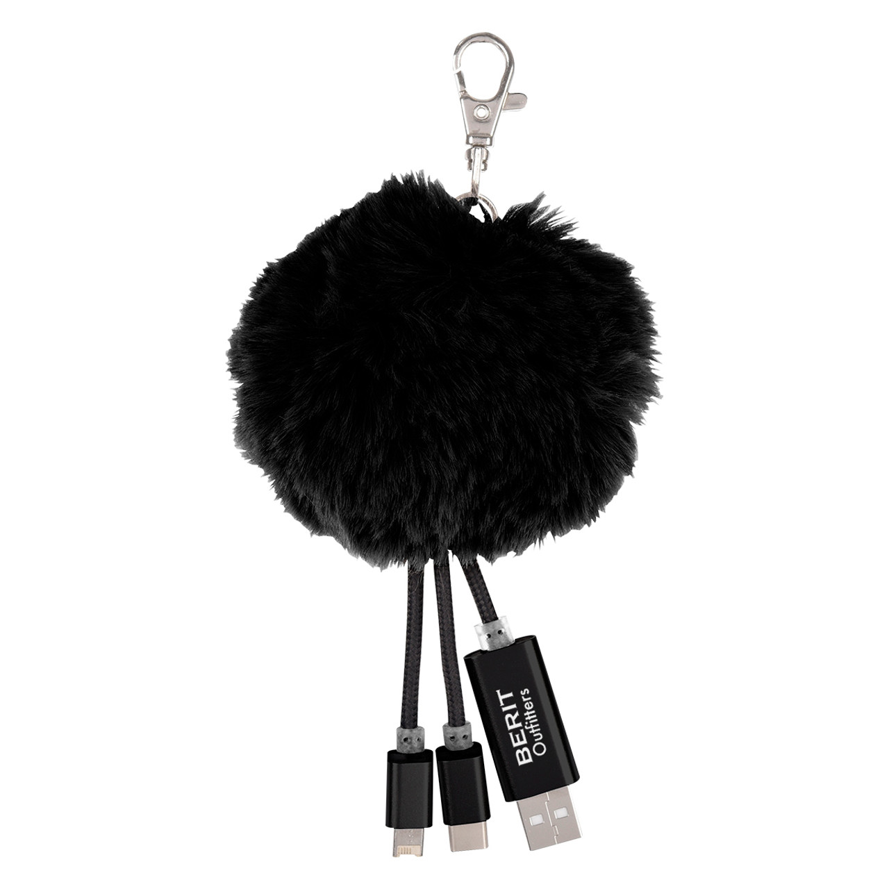 Custom 3-In-1 Pom Puff Charging Cable 2582