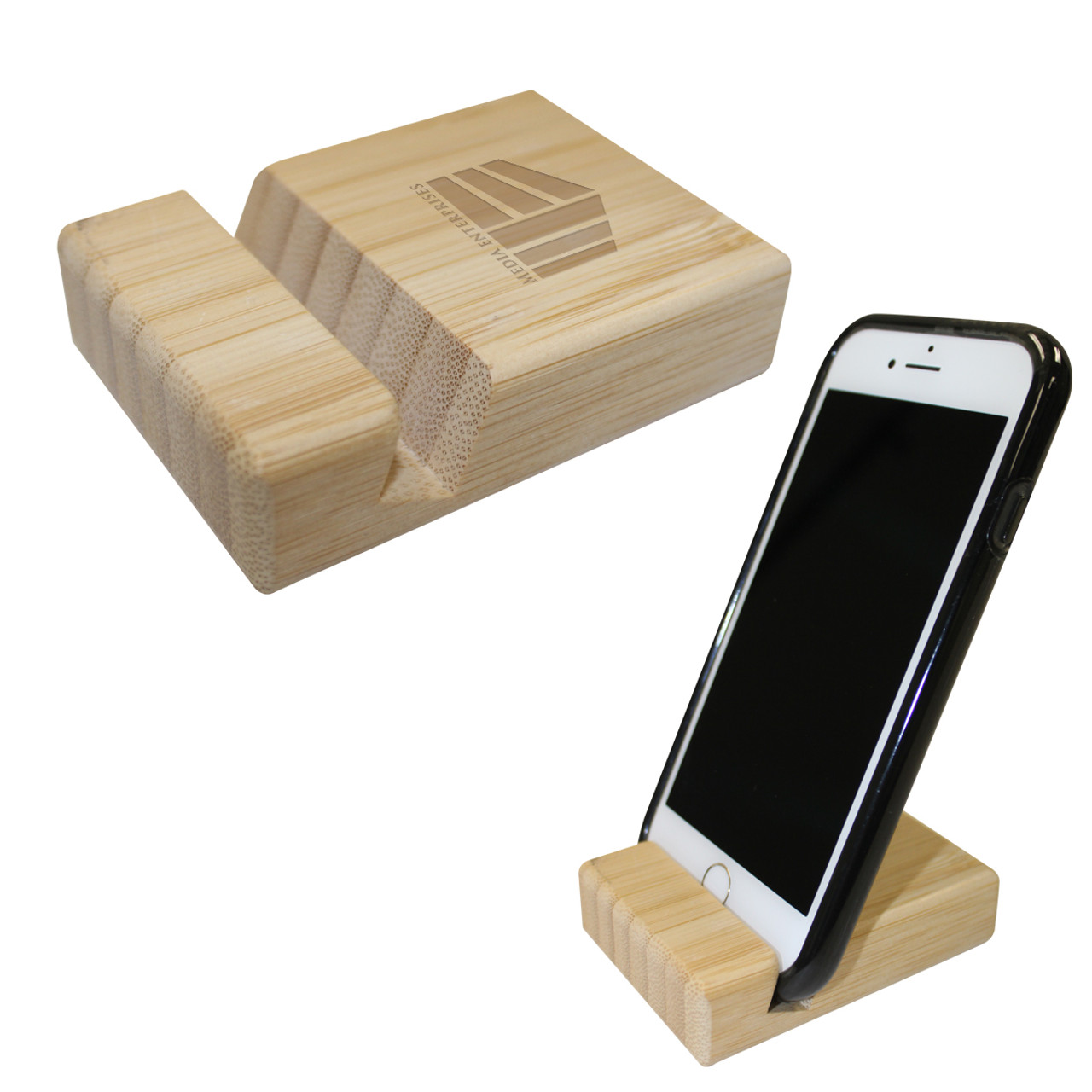 Custom Bamboo Block Phone Stand 25017