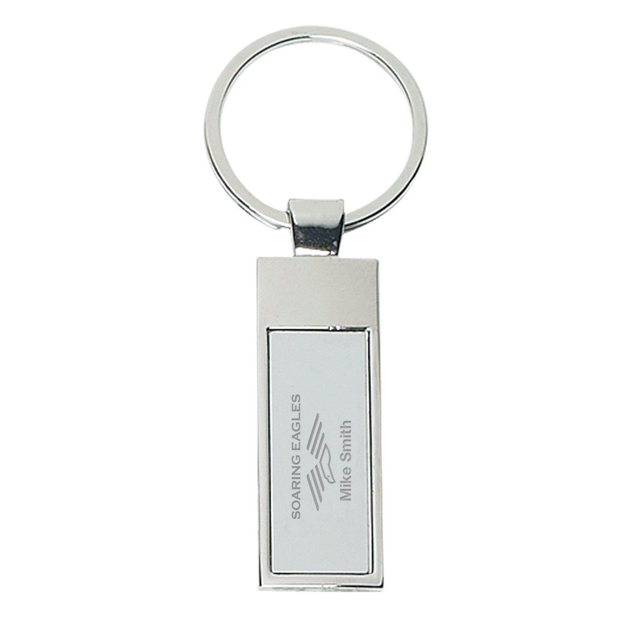 Custom Rectangle Metal Key Tag 4704