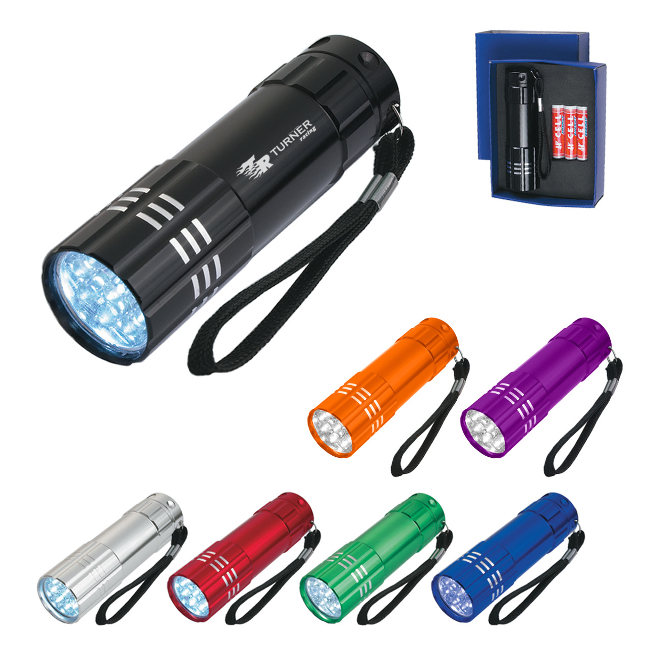 Custom Aluminum LED Flashlight With Strap 2509