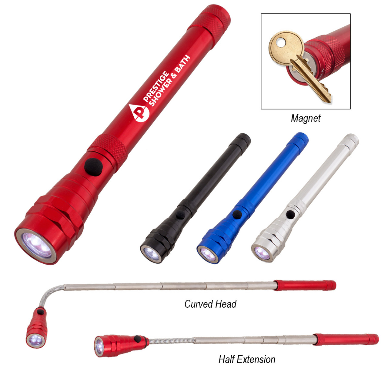 Custom Telescopic Aluminum Flashlight With Magnet 2527