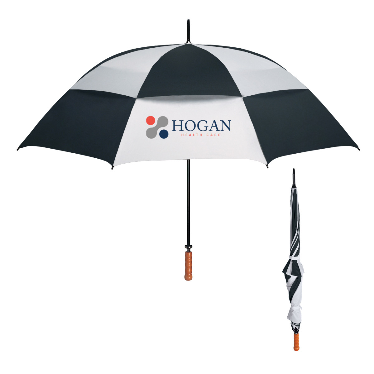 Custom 68" Arc Windproof Vented Umbrella 4039