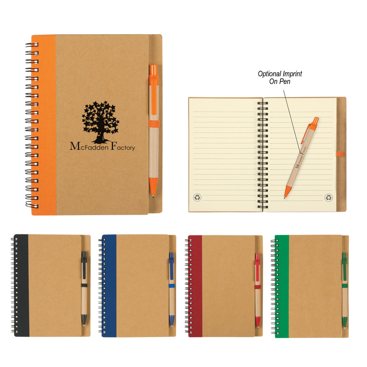 Custom Eco-Inspired Spiral Notebook & Pen 6100