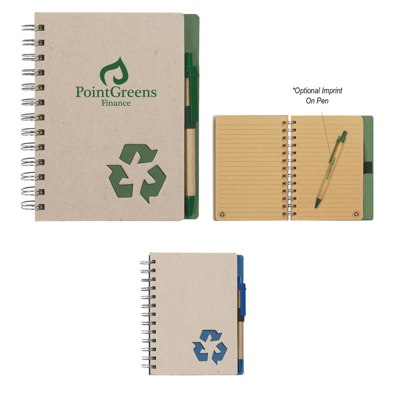 Custom Eco-Inspired Spiral Notebook & Pen 6103