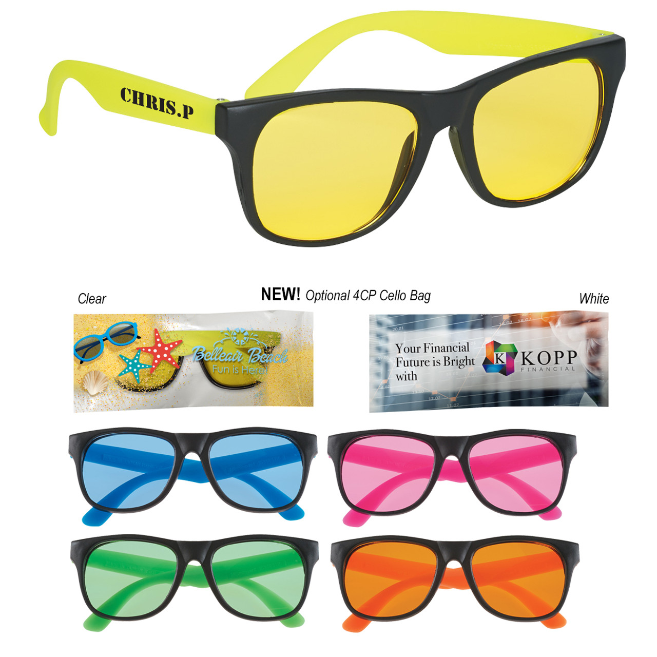Custom Tinted Lenses Rubberized Sunglasses 4001