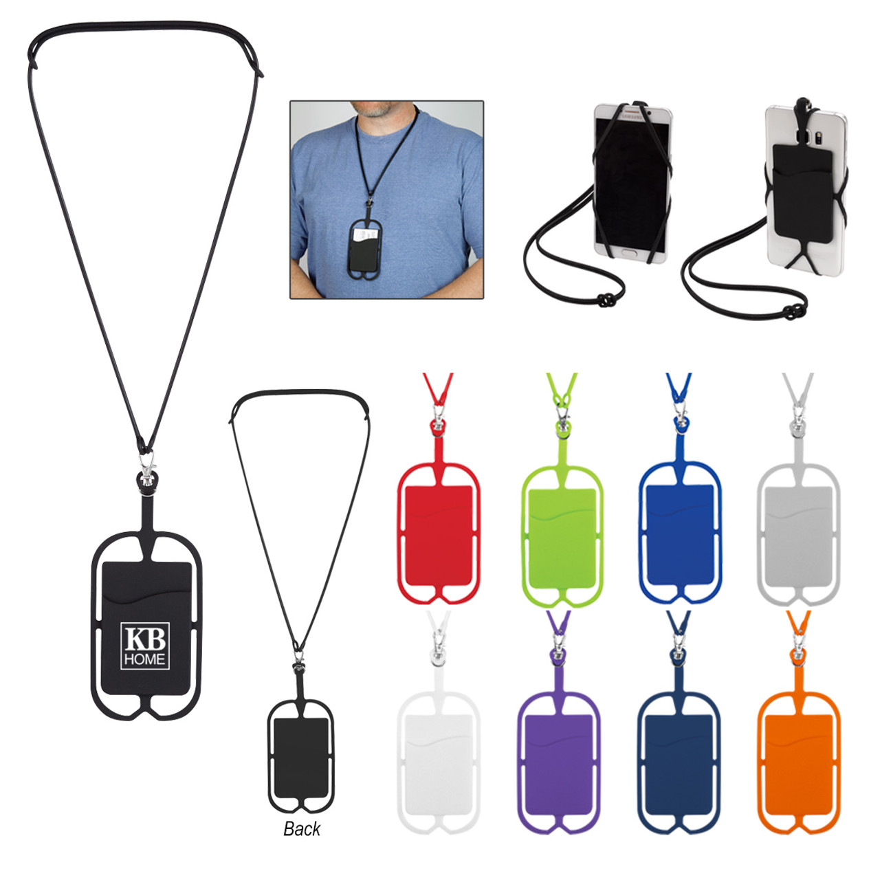 Custom Silicone Lanyard with Phone Holder & Wallet 228