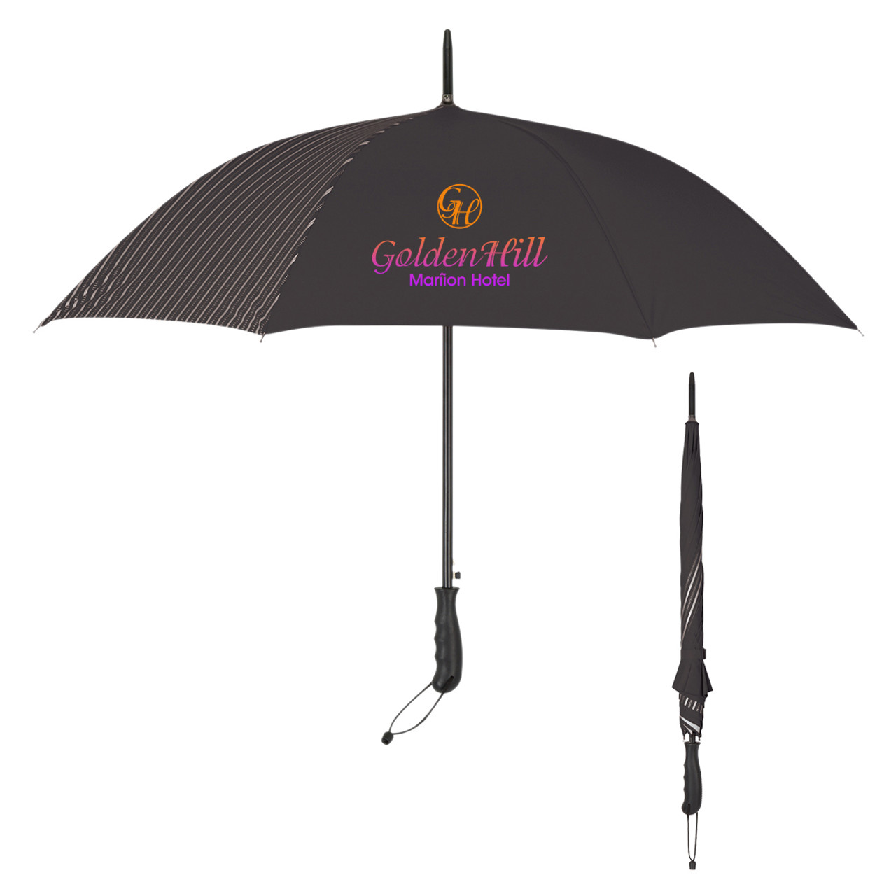 Custom 46" Arc Stripe Accent Panel Umbrella 4112