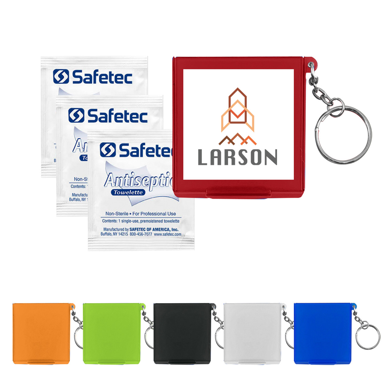 Custom Antiseptic Wipes in Carrying Case Keychain 90000
