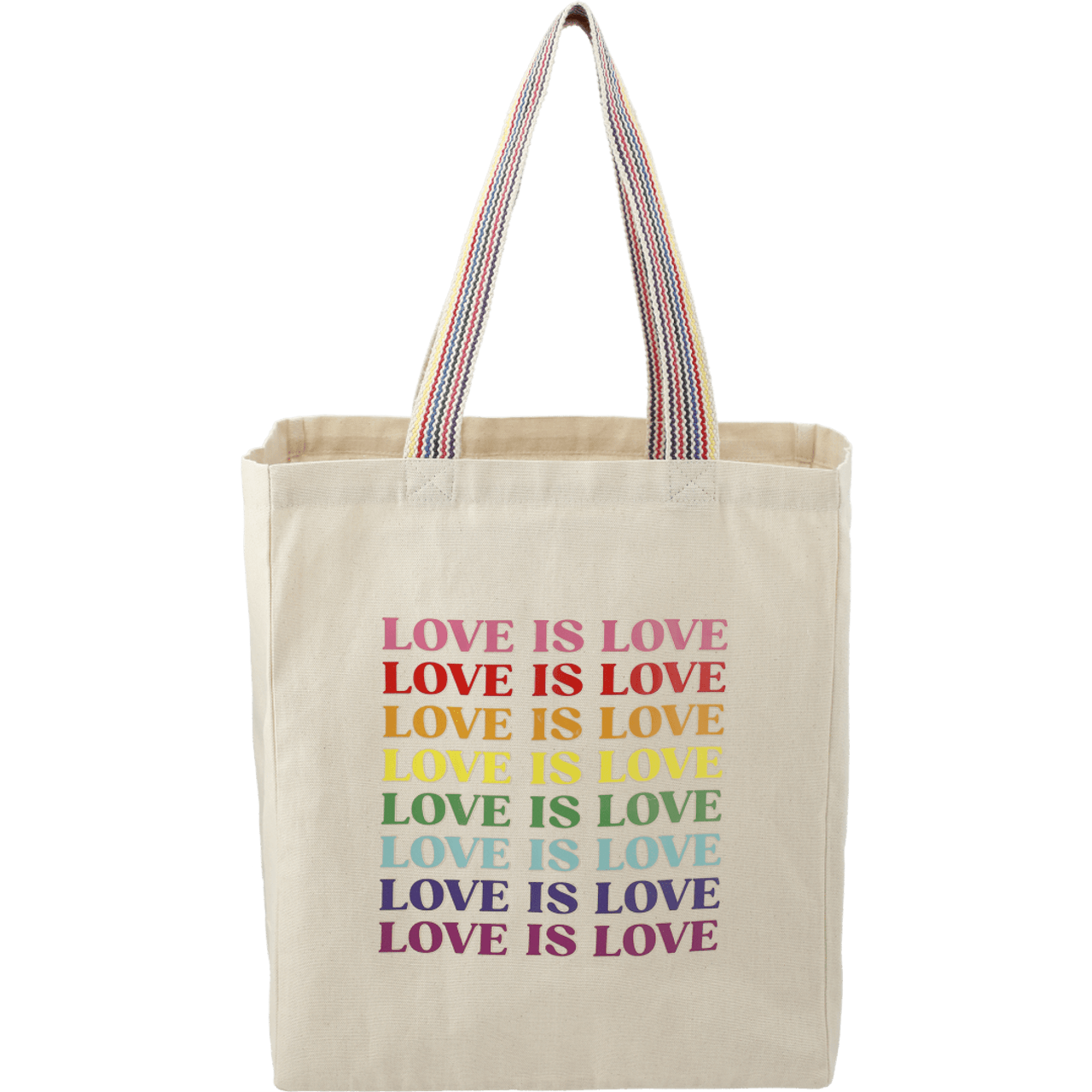 Custom Rainbow Recycled 8oz Cotton Grocery Tote