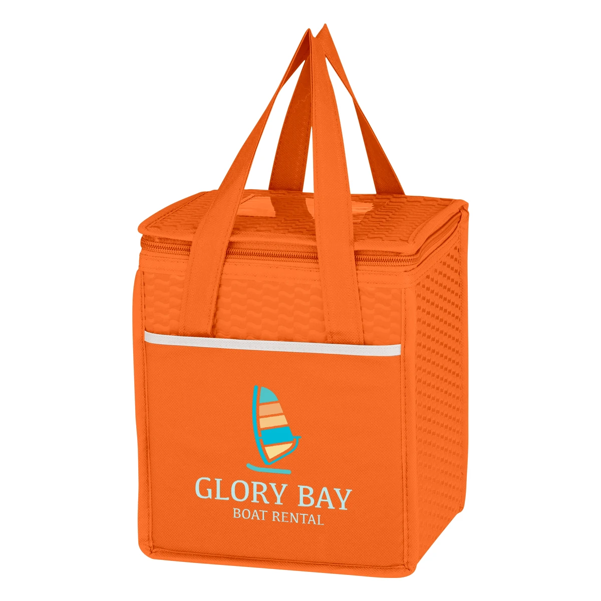 Custom Non-Woven Wave Design Kooler Lunch Bag 3560