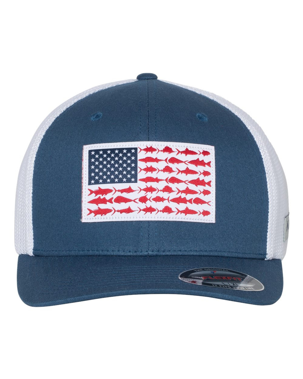 Custom Embroidered PFG Fish Flag Mesh™ Flexfit® Cap - 183681