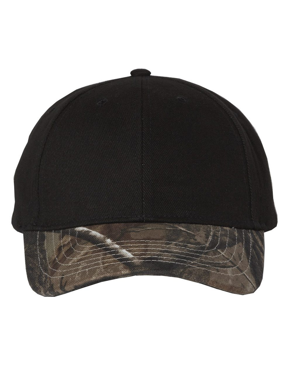 Custom Embroidered Solid Crown with Camo Visor Cap - LC25