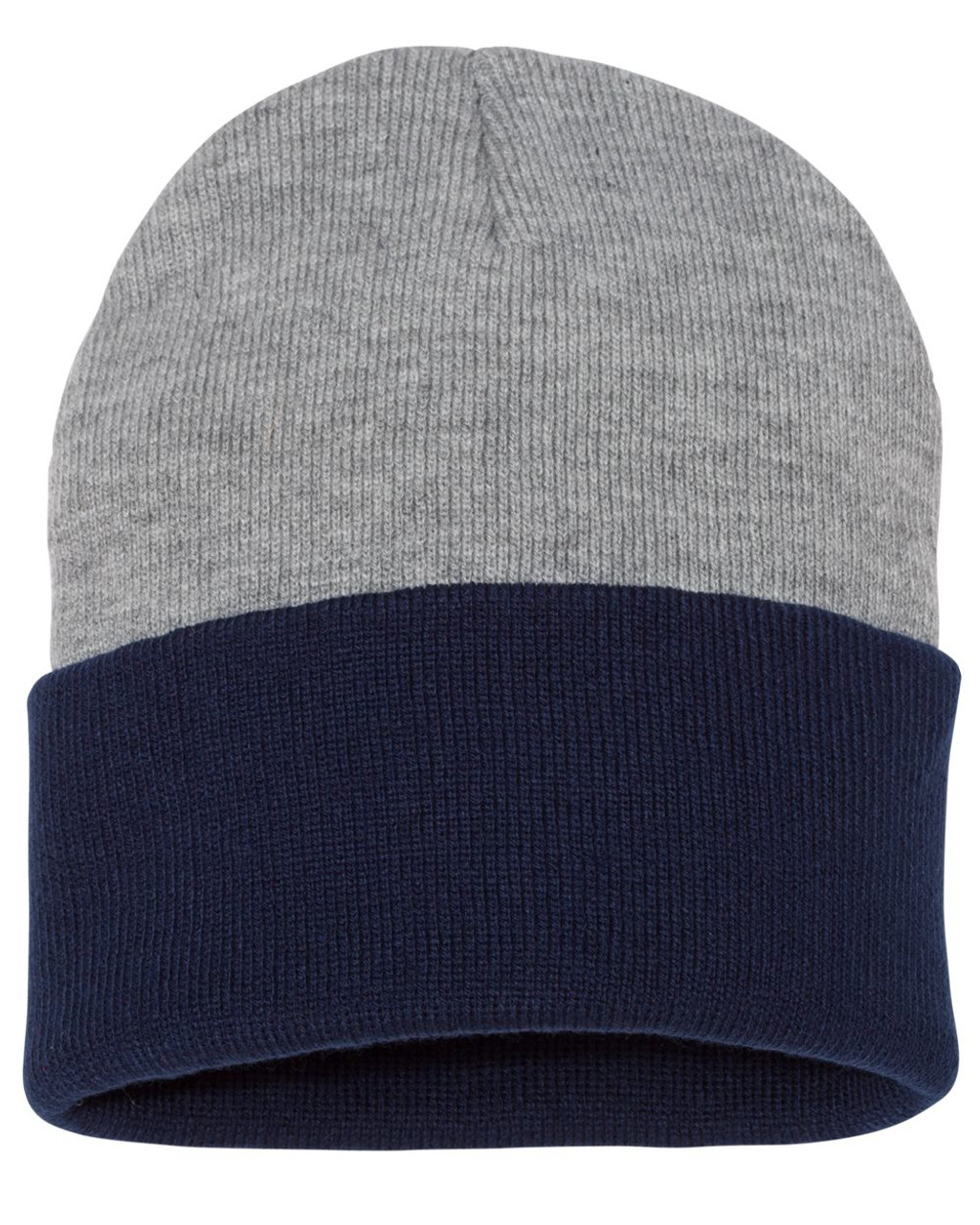 Custom Embroidered Colorblocked 12" Cuffed Beanie - SP12T