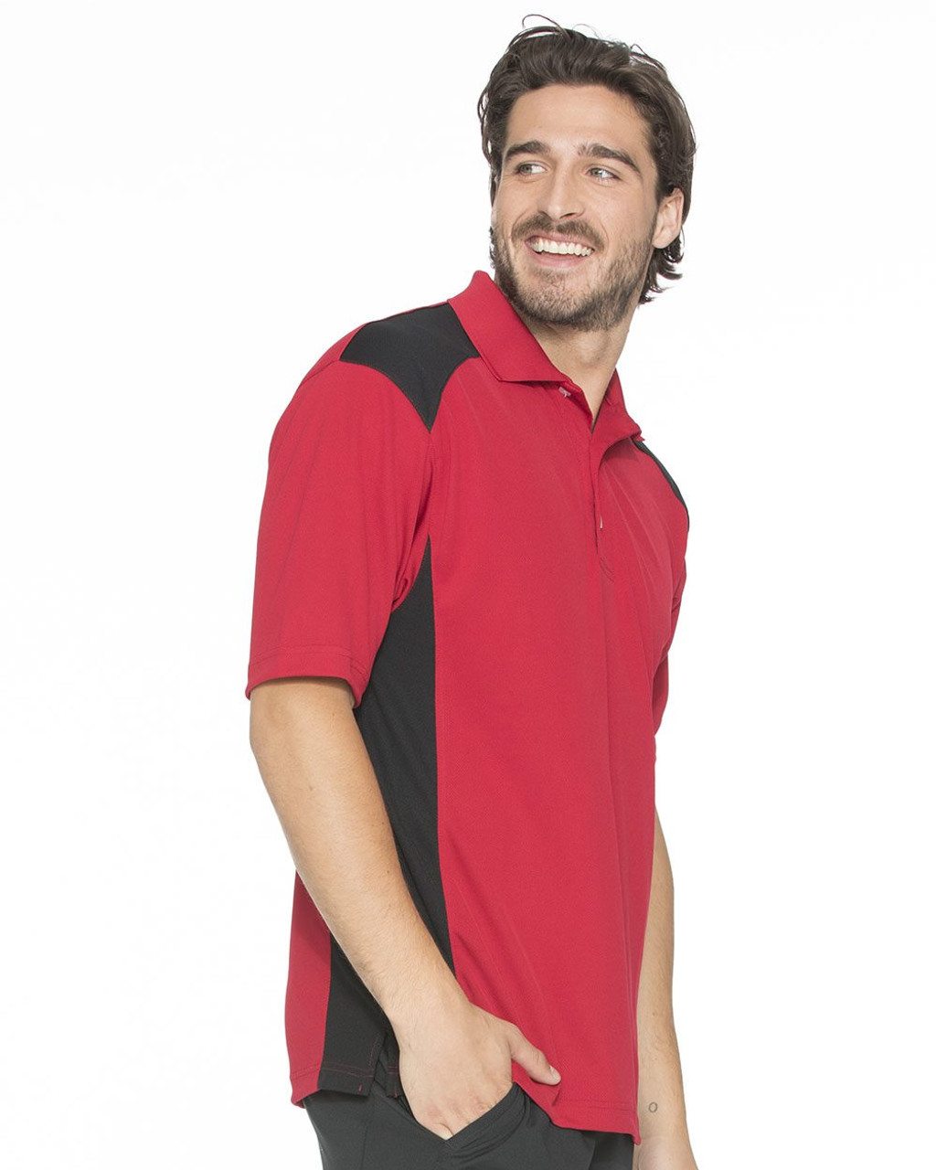 Embroidered Spirit Racing Colorblocked Moisture-Free Mesh Polo - 0466