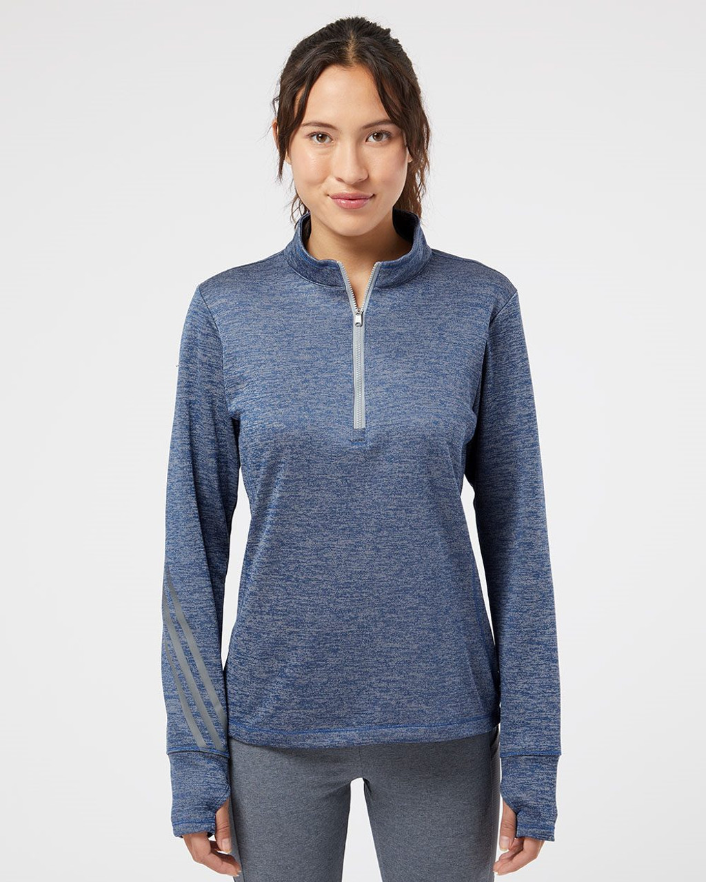 Custom Women's Brushed Terry Heathered Quarter-Zip Pullover - A285