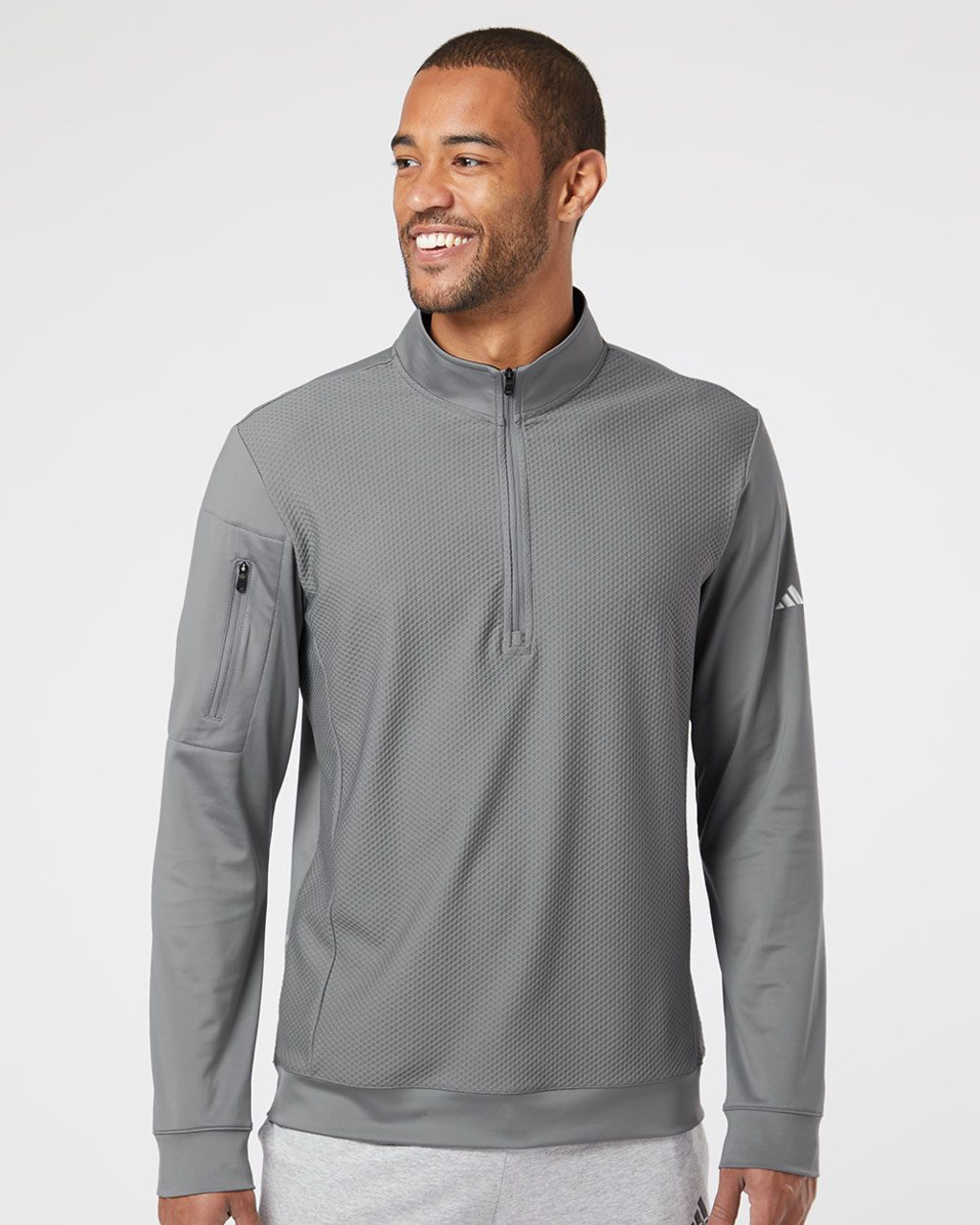 Custom Performance Textured Quarter-Zip Pullover - A295