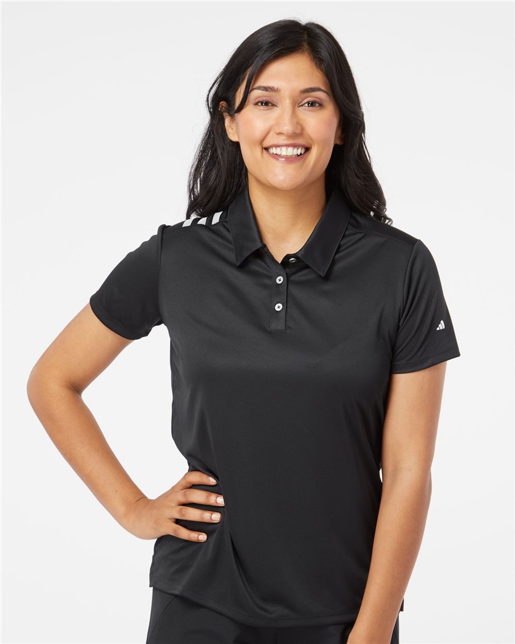 Embroidered Women's 3-Stripes Shoulder Polo - A325