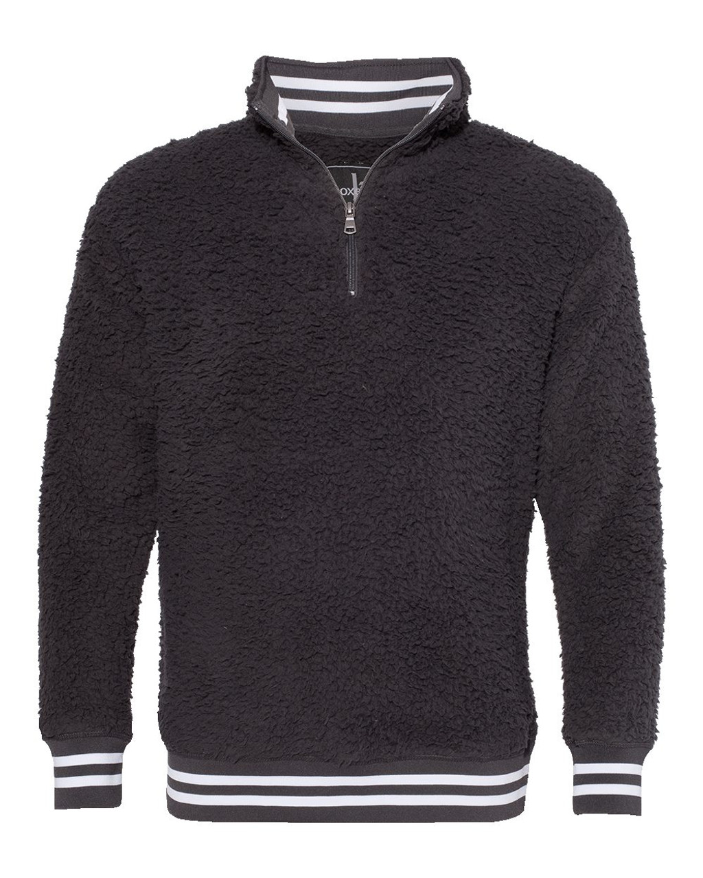 Embroidered Varsity Sherpa Quarter-Zip Pullover - Q20