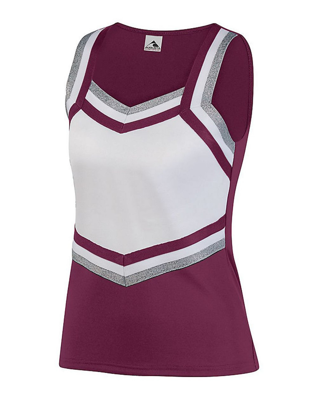 Maroon/ White/ Metallic Silver