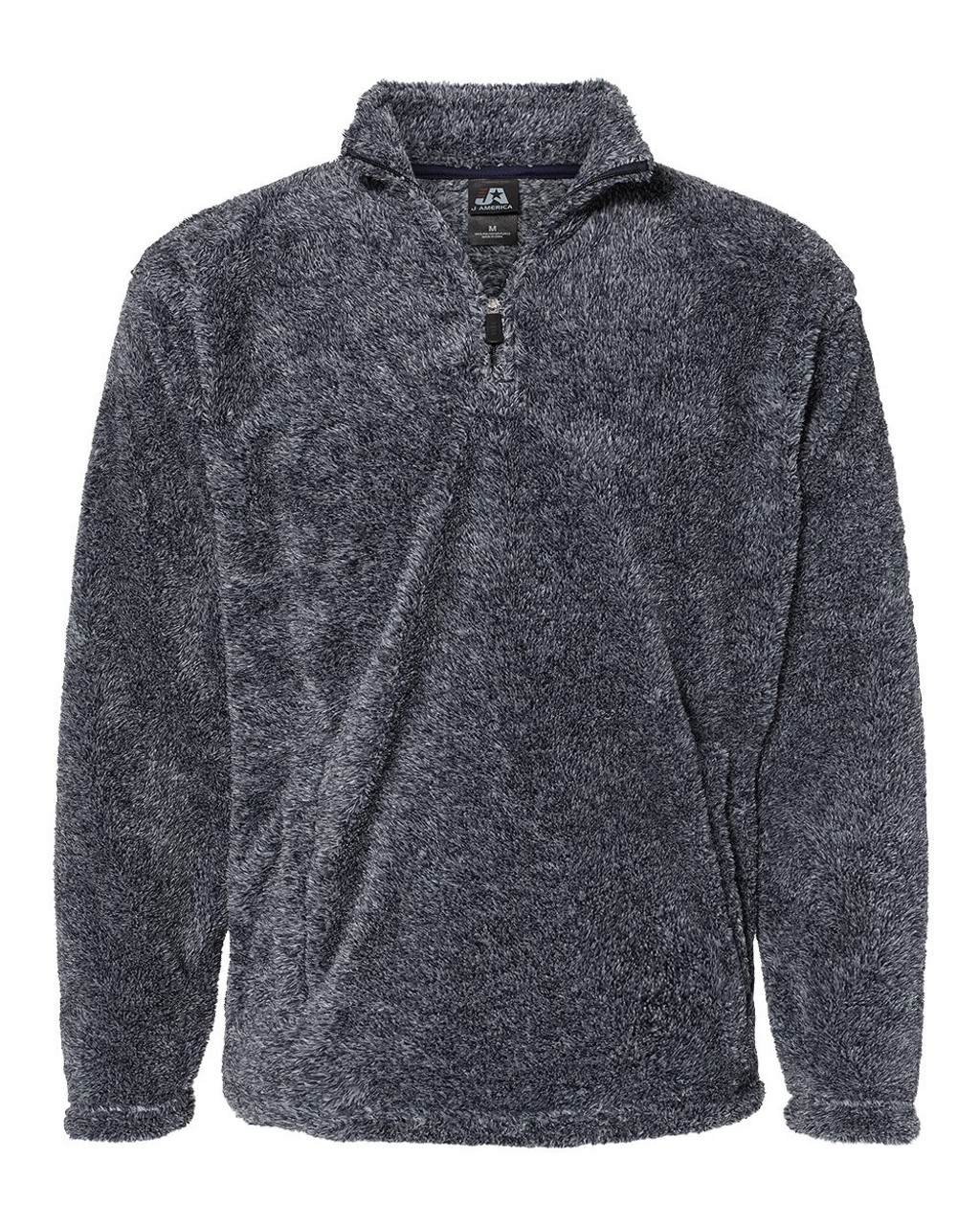 Embroidered Boundary Shag Frosty Sherpa Quarter-Zip Pullover - 8464