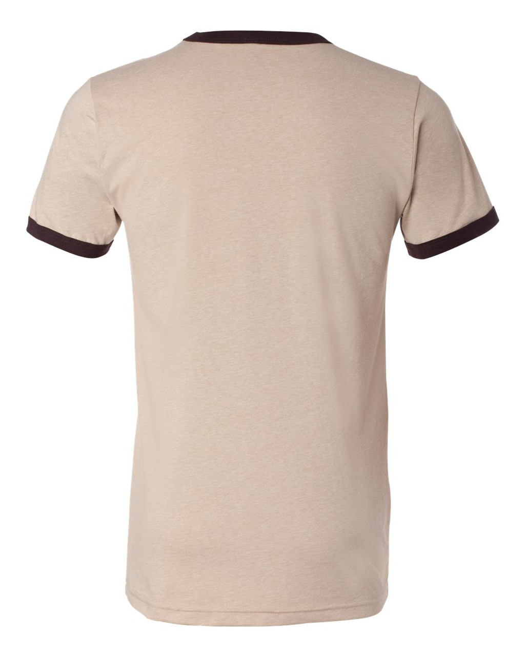 ★BADBLOOD★ Tiny Logo Jersey Ringer T-Shirt Brown Stripe Custom Jersey Heather Ringer Tee - 3055 - CapsToYou
