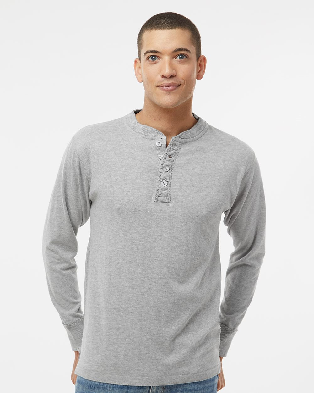Custom Vintage Brushed Jersey Henley - 8244