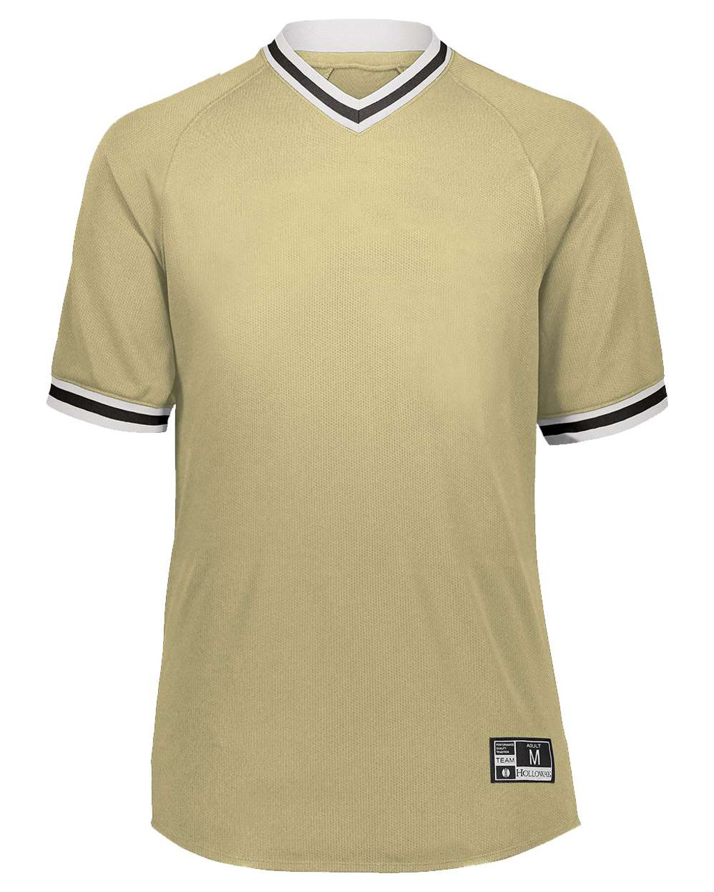 Holloway 221021 Retro V-Neck Baseball Jersey - Light Gold/ Black - S