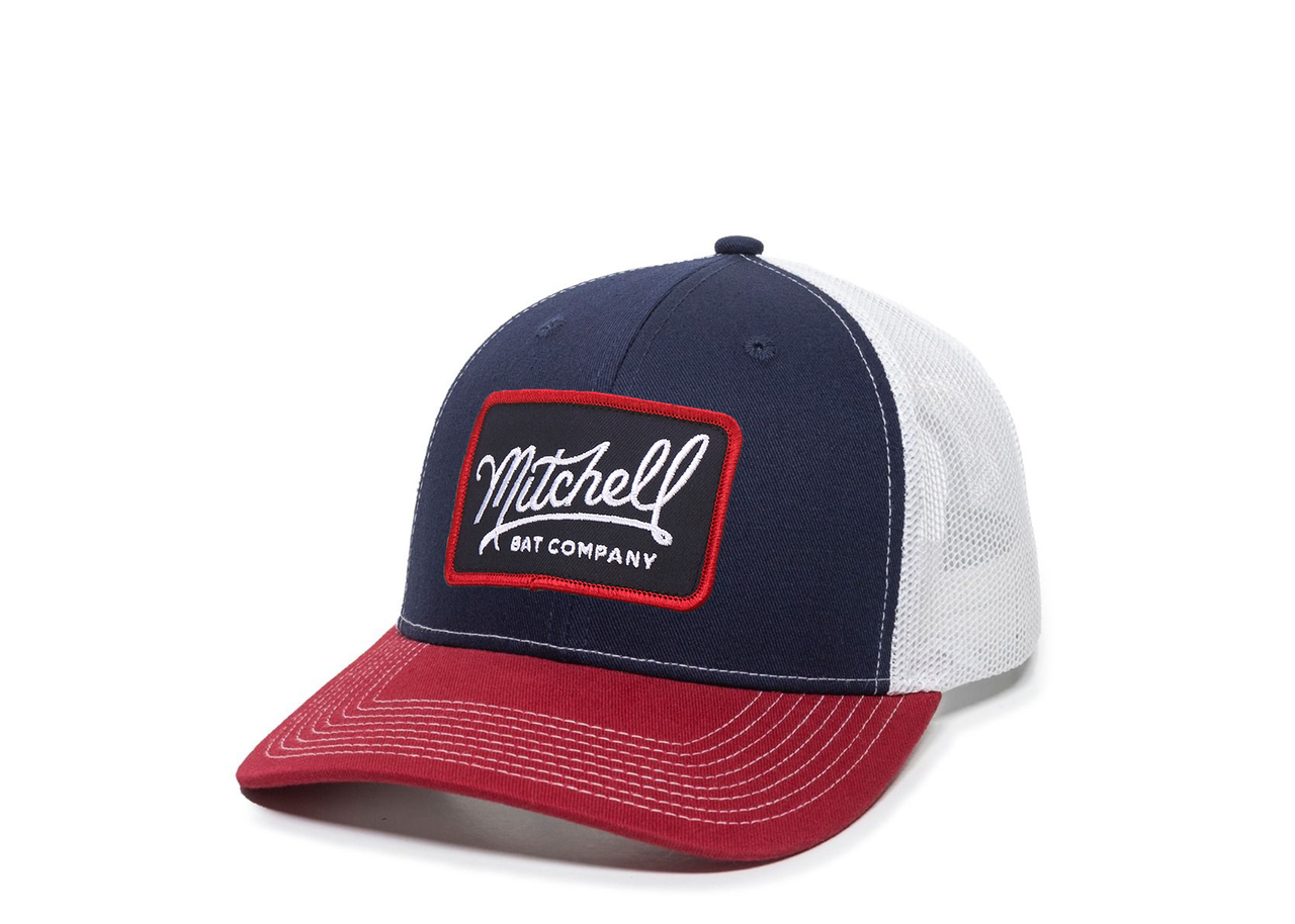 designer patched trucker hat —