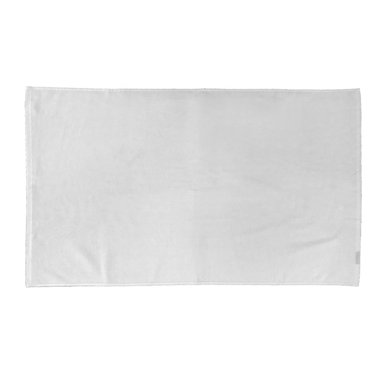 Custom White Performance Large Flat Hem Fitness Towel F2442