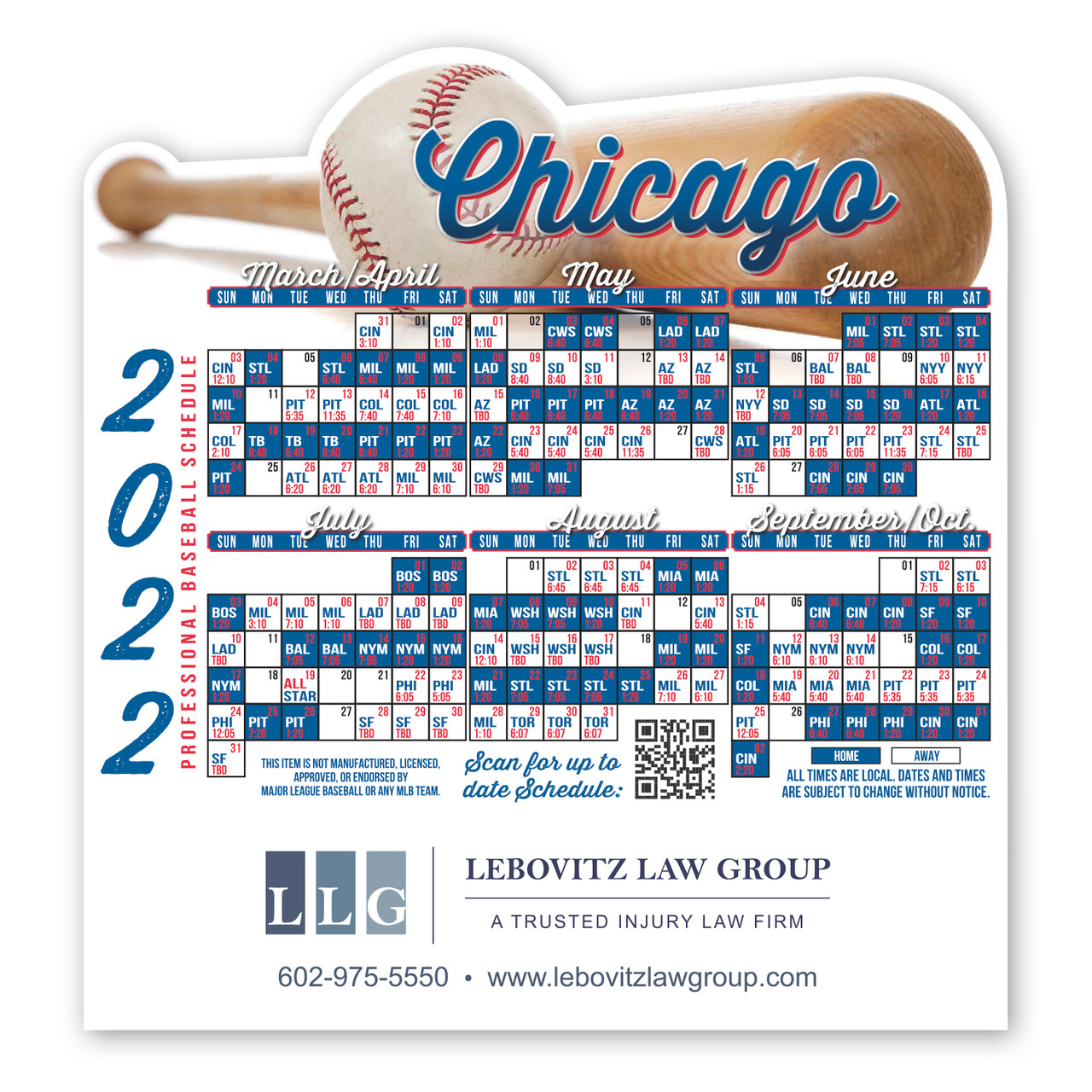 Custom Baseball Schedule Magnet SCH25
