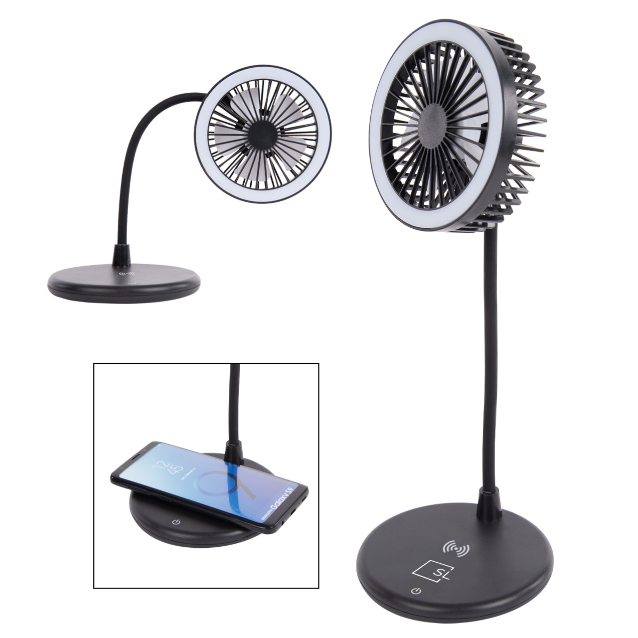 Custom Desktop Fan With Ring Light & Wireless Charger 25008