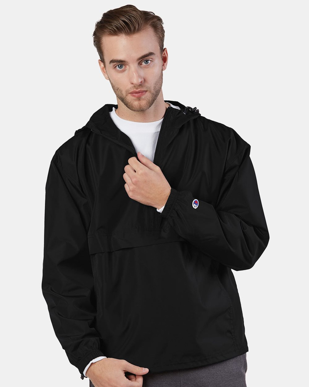 Embroidered Packable Quarter-Zip Jacket - CO200