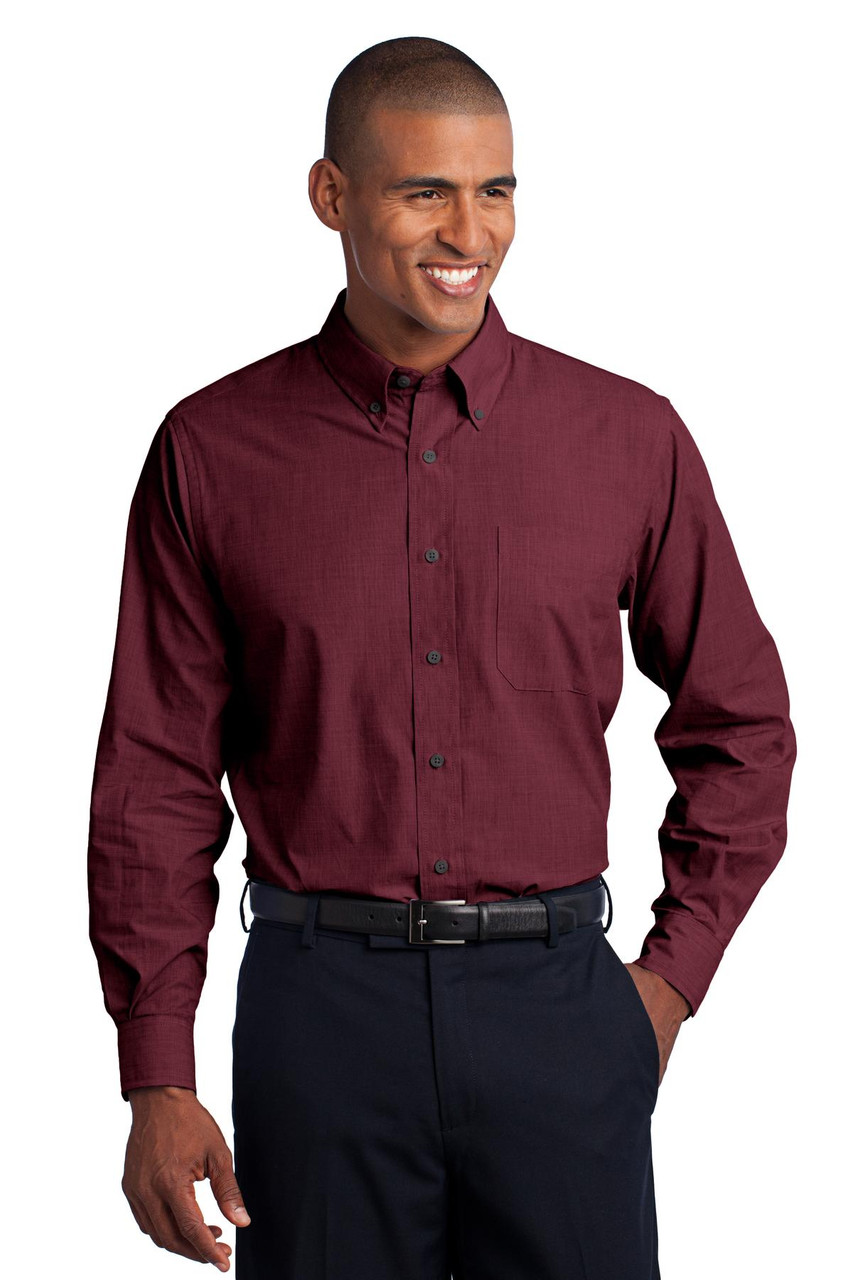 Embroidered Port Authority Crosshatch Easy Care Shirt. S640