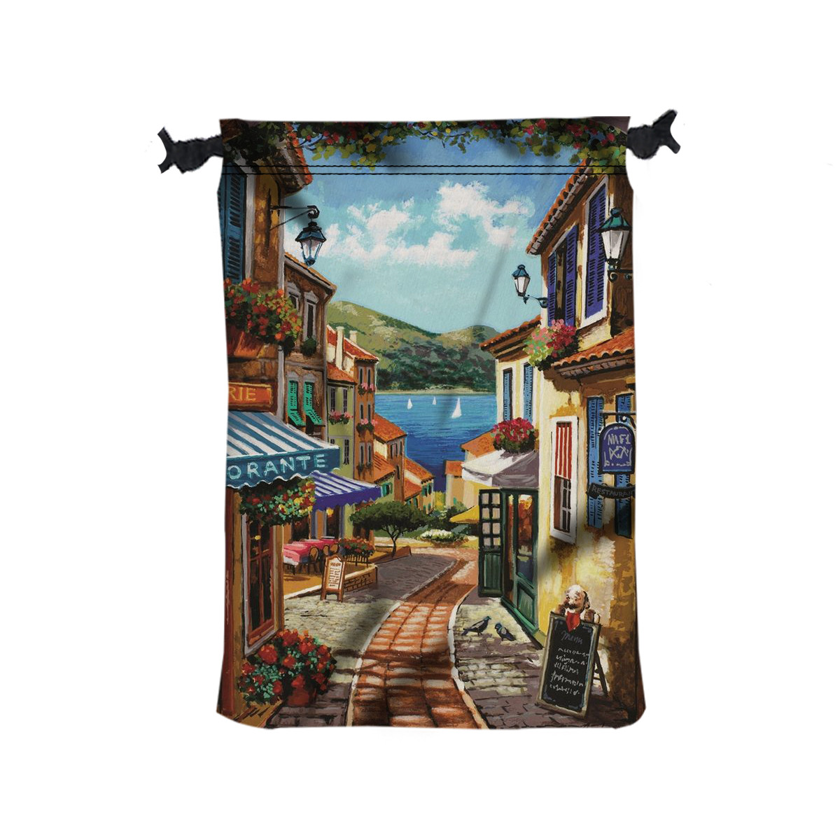 Custom 11" W X 16" H Polyester Drawstring Bag 3780