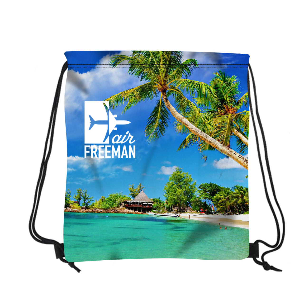 Custom 16" W X 18" H Polyester Drawstring Backpack 3781