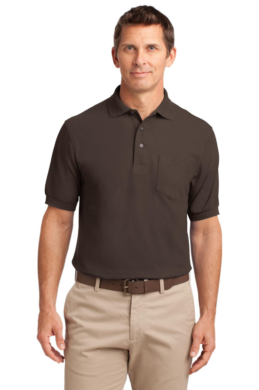 Embroidered Port Authority Silk Touch Polo with Pocket. K500P