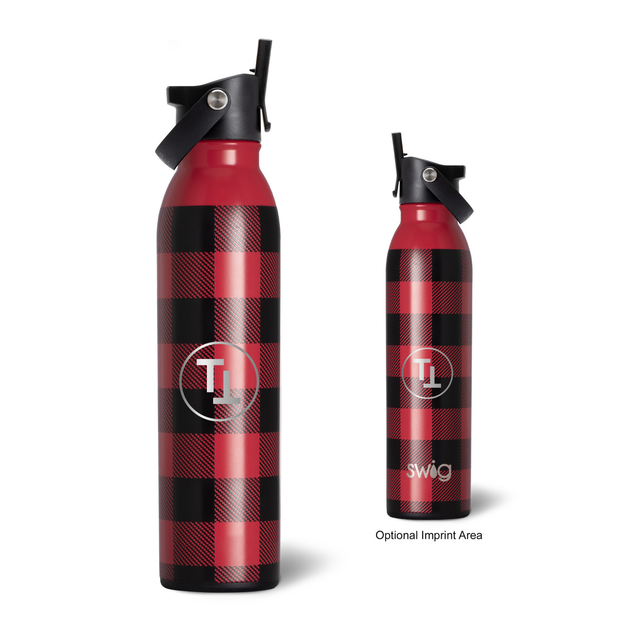 Custom 20 Oz. Swig Life Buffalo Plaid Stainless Steel Bottle 55422