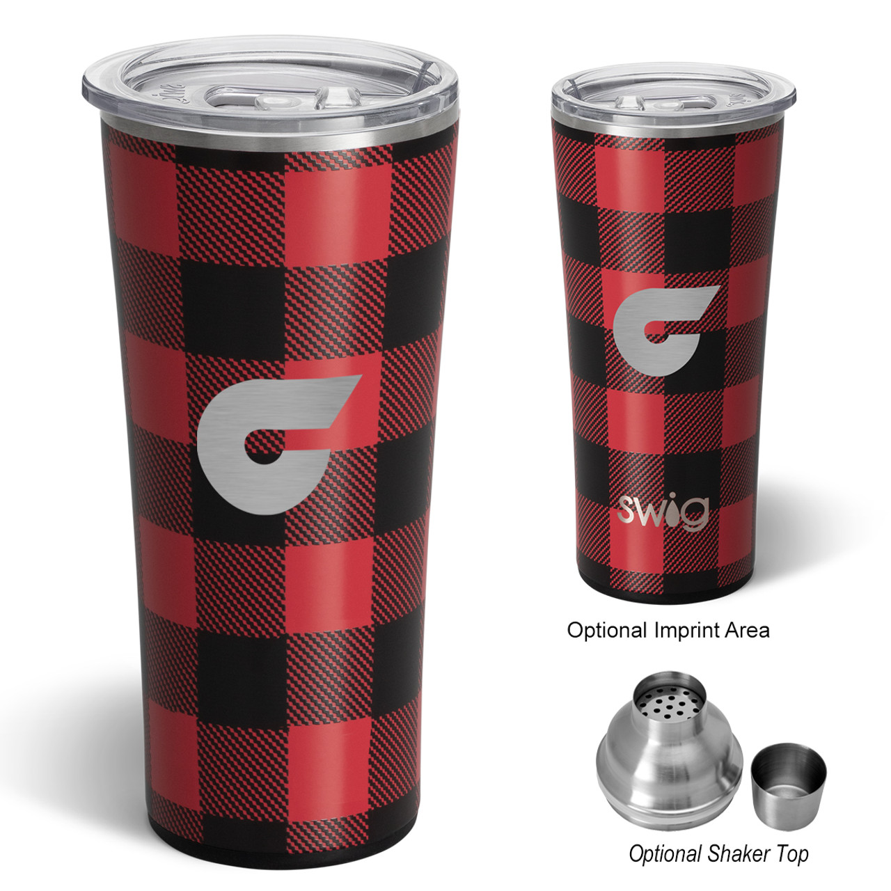 Custom 22 Oz. Swig Life™ Buffalo Plaid Stainless Steel Tumbler 55425