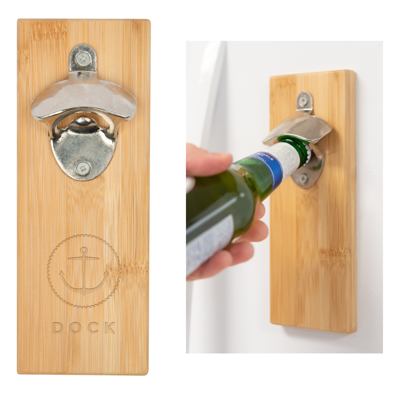 Custom Bamboo Wall Mounted Bottle Opener 75031