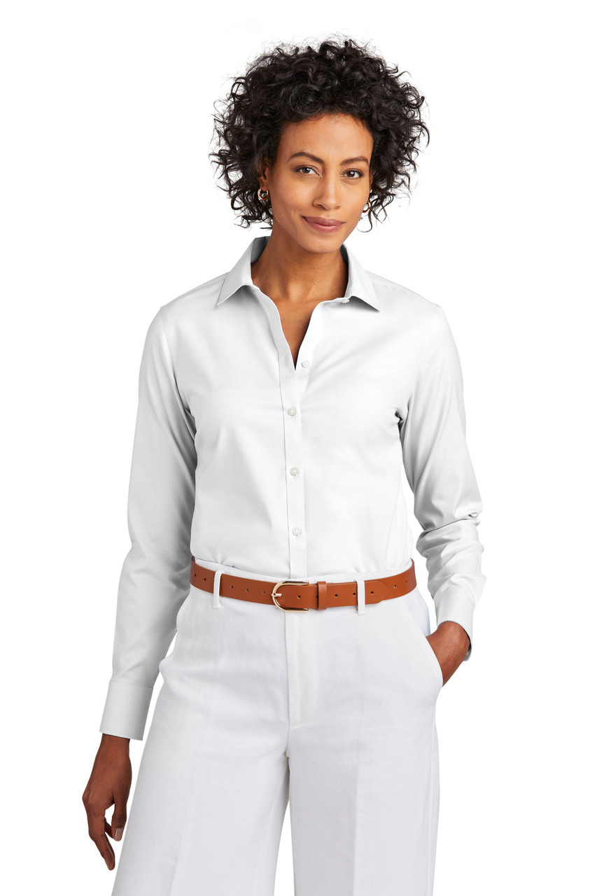 Embroidered Brooks Brothers Women's Wrinkle-Free Stretch Pinpoint Shirt BB18001
