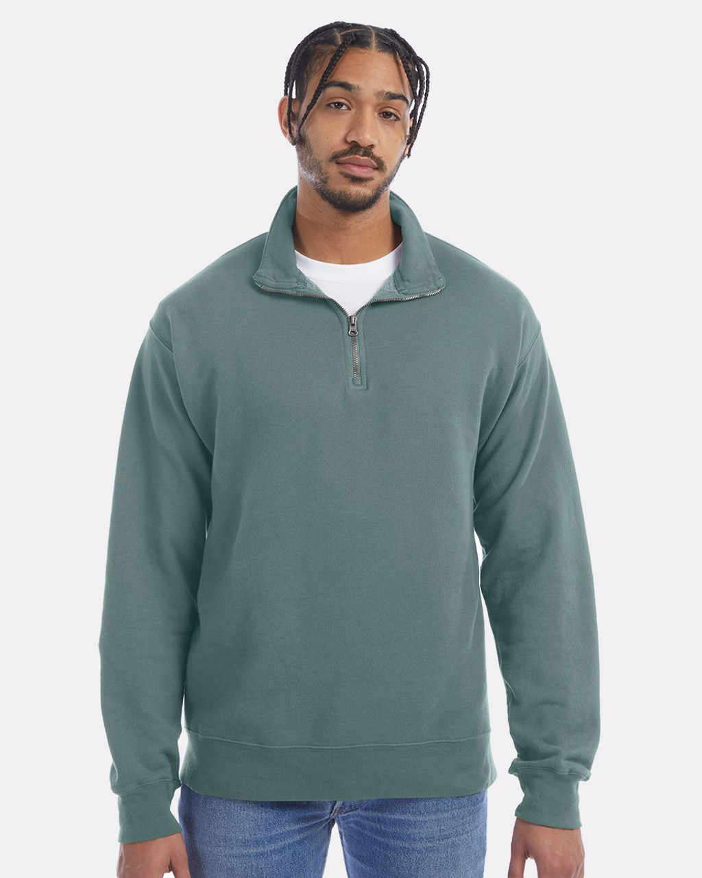 Custom Garment-Dyed Quarter-Zip Sweatshirt - GDH425