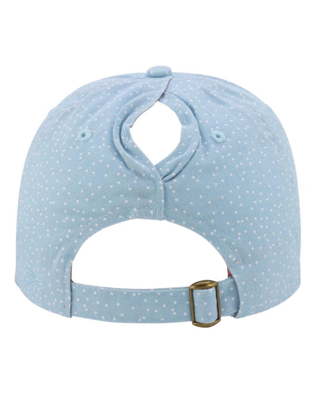 Light Blue/ White Polka Dots